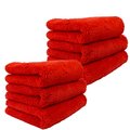 Proje Premium Car Care Plush Red Microfiber Towel 6-Pack - 400GSM Detailing Towel REDPRO
